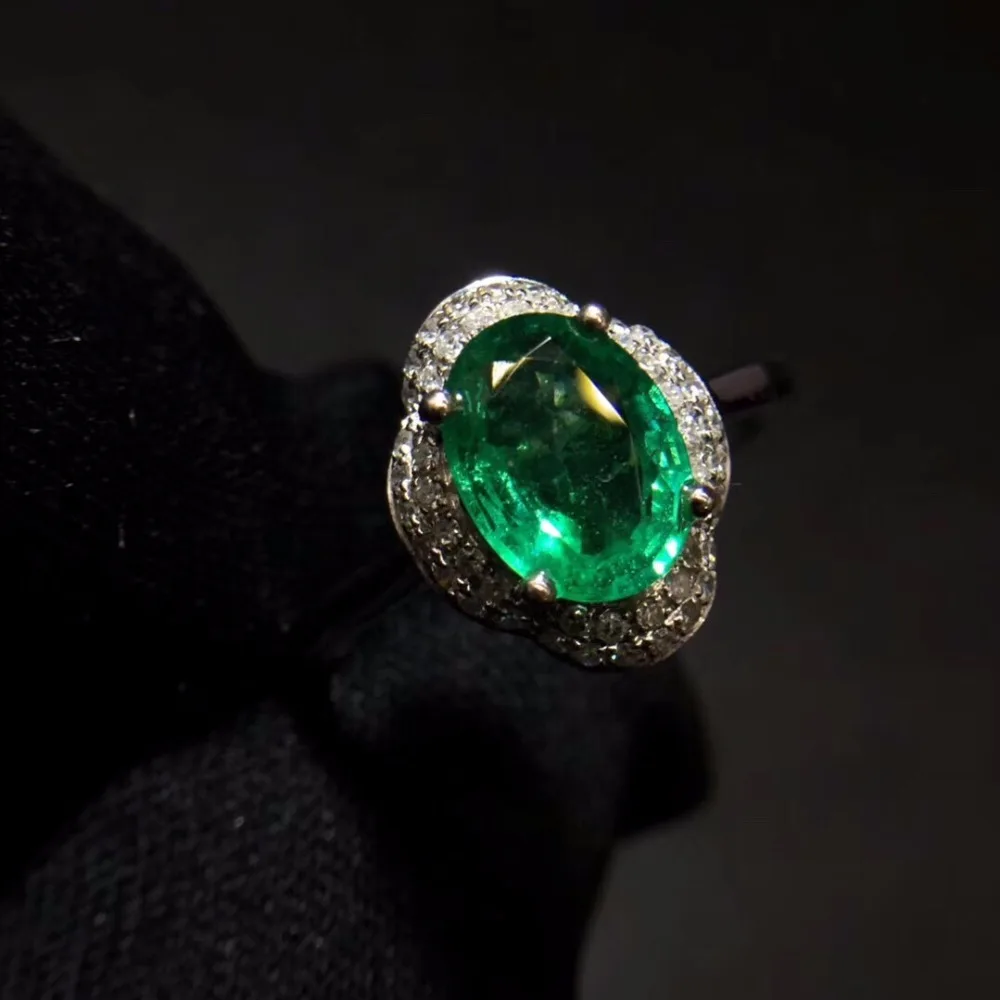 Женское кольцо с изумрудом 100% карата ювелирное изделие драгоценными