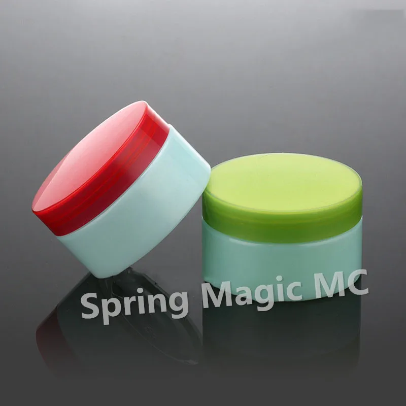 Оптовая продажа 100 мл синие темно-кремовые банки с красно-зеленая пластиковая