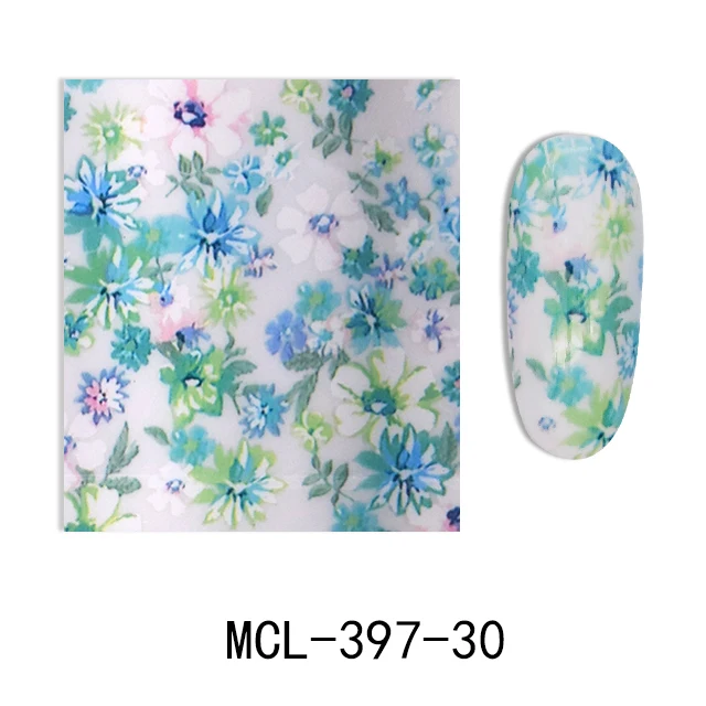 MCL-397-30 5 шил/лот 4*100 см Фольга для ногтей наклейки-лак 68 дизайнов цветок Передача Фольга для ногтей Переводные картинки слайдеры Маникюр Искусство Инструменты для украшения - Цвет: MCL-397-30