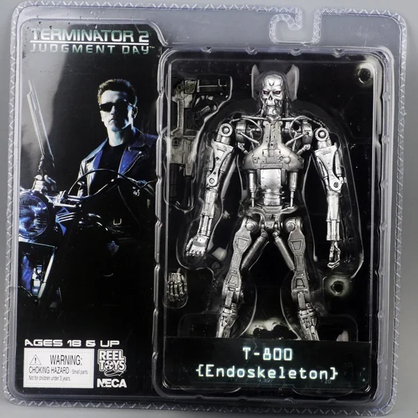 Белый Новая коробка NECA Терминатор 2 фигурка T800 Cyberdyne Showdown ПВХ фигурка игрушка " 18 см - Цвет: Белый