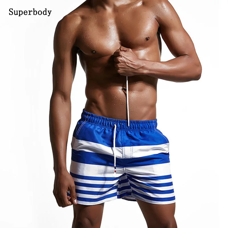 Y611 men beach sungas de praia homens summer board shorts briefs swimwear black blue striped swim trunk boxer | Спорт и развлечения