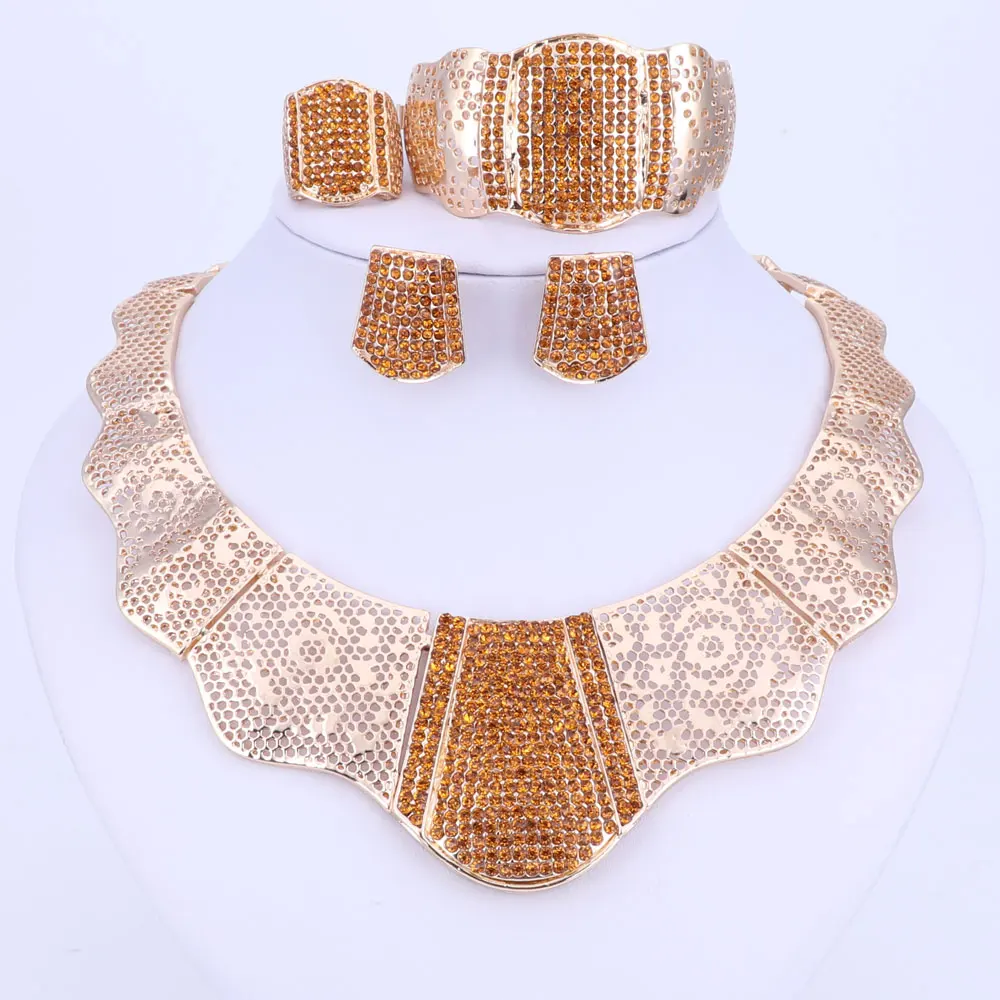 Африканский Золотой Цвет нигерийские Свадебные африканские бусины комплект