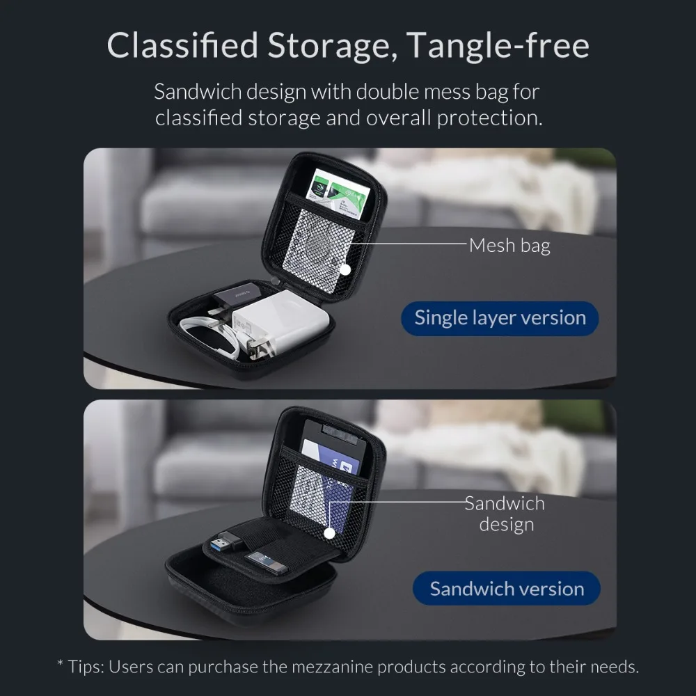 ORICO чехол для гарнитуры наушников сумка USB кабель зарядное устройство наушники