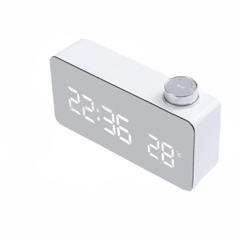 Digital LED Mirror Clock Alarm with Temperature Multifunction Display Snooze Home Decoration | Инструменты
