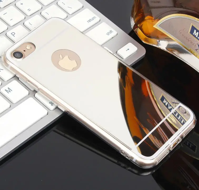 Золотой Серебряный зеркальный ТПУ мягкий чехол для iPhone XR XS MAX роскошный покрытый чехол для телефона для iPhone 11 Pro Max 6 7 8 PLUS задняя крышка чехол - Цвет: silver