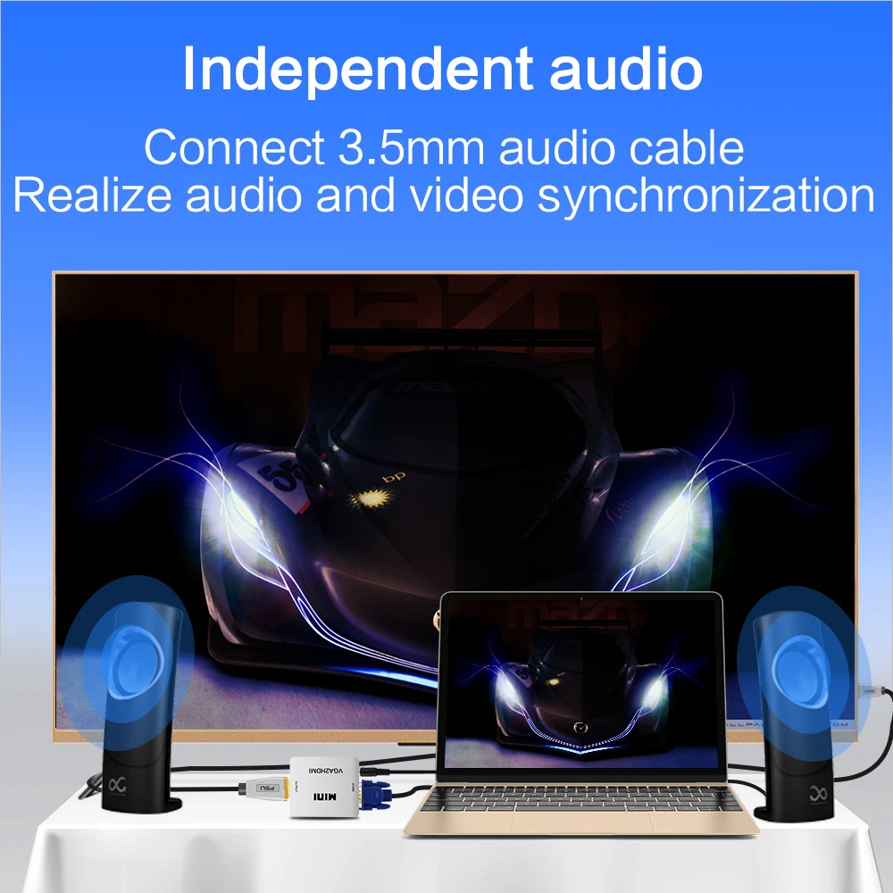 VGA в HDMI Мини VGA2HDMI конвертер адаптер с 1080P Аудио разъем для ноутбука ПК HDTV проектор портативный