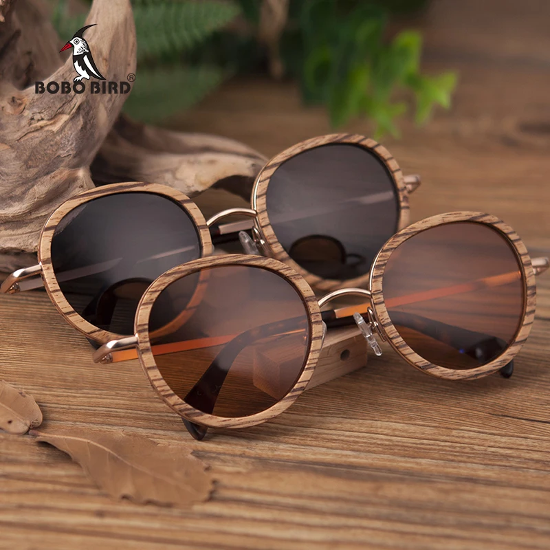 

BOBO BIRD Wholesale Zebra Wooden Bamboo wooden Sunglasses Polarized Sun Glasses Ladies Eyewear gafas de sol mujer in Wood box