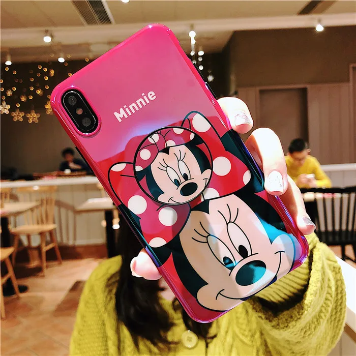 Для iPhone 11 Pro MAX забавные мультяшные милые очаровательные девчачьи мышь утка кронштейн Blue Ray IMD чехол для iPhone XR XS MAX X 6 6S 7 8 Plus - Цвет: 4