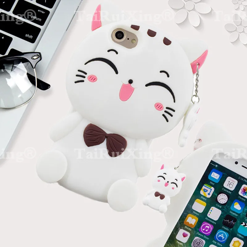3D мультфильм розовый чехол с единорогом для iphone X 10 4 4S 5 5S 5C SE 6 6S 7 8 Plus 6 7 Plus 8 Plus милый кот Мягкий силиконовый чехол для телефона - Цвет: 21