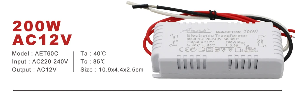 Диммируемый 160 Вт 180 Вт 200 Вт AC220V к AC12V электронный трансформатор для G4/G5.3 MR11/MR16 кварцевая лампа галогенная лампа хрустальная лампа CE