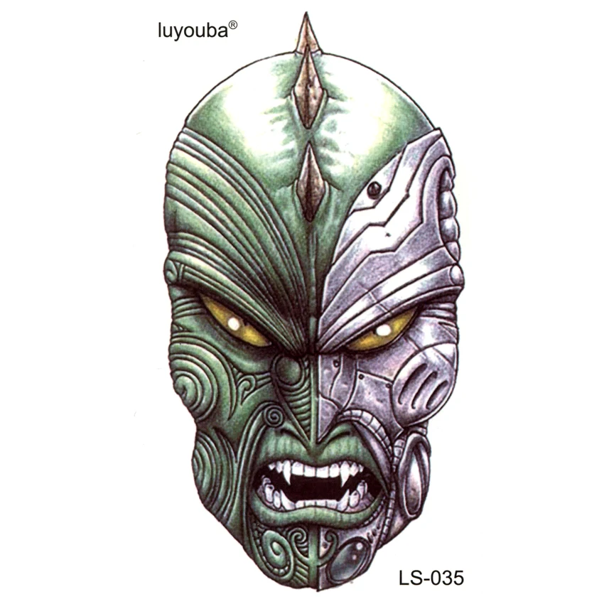 

20pcs The Mask World of Warcraft Waterproof Temporary Tattoos Men Harajuku Flash Tattoo Sticker Devil Sleeve Tatoo Stickers