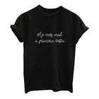 Милая летняя футболка с дизайном Топы для женщин с коротким рукавом и О-образным вырезом испанские буквы принт Повседневная Harajuku женские футболки топы черного цвета