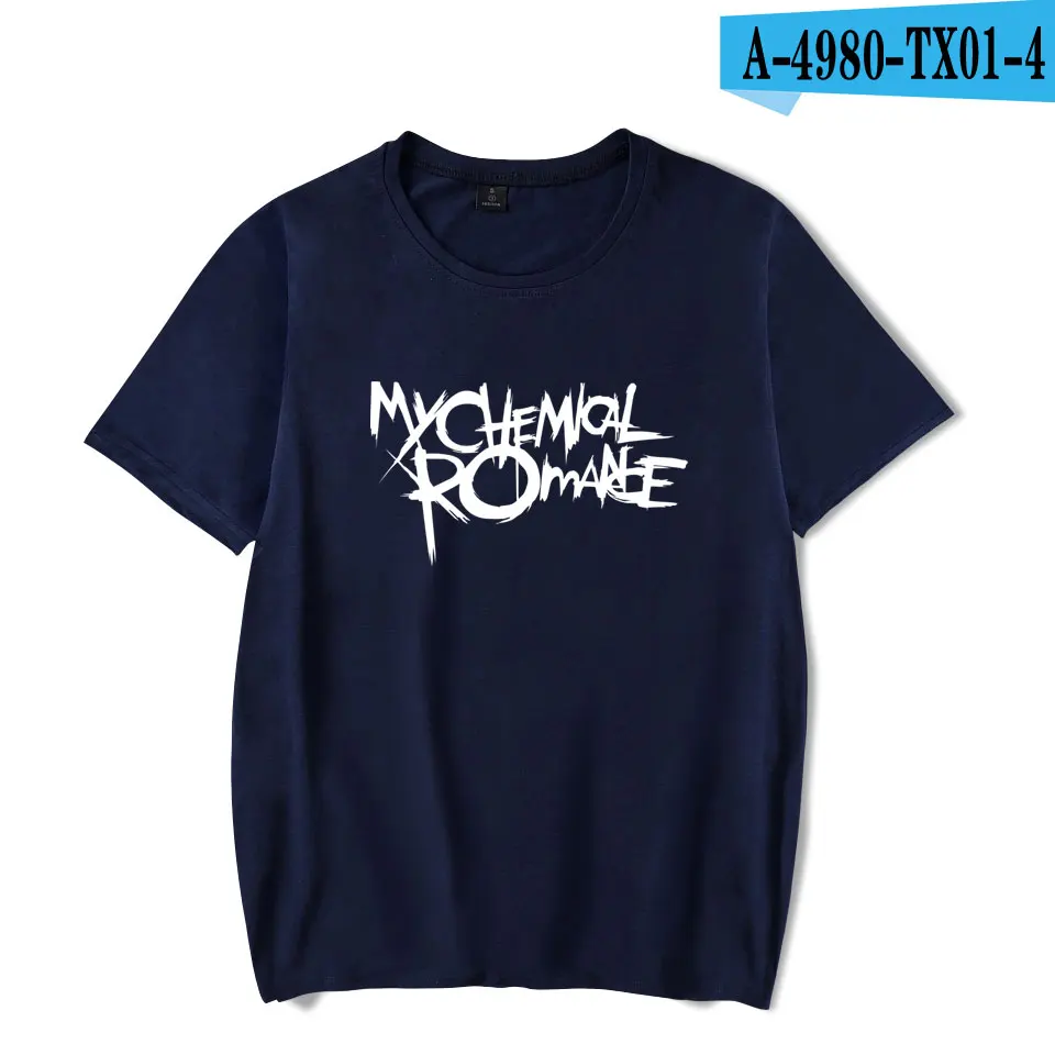 navy bule Забавная Мужская футболка My Chemical Romance футболки Для мужчин прохладный и модные женские туфли/Для мужчин одноцветное с круглым О-образным вырезом футболки с коротким рукавом - Цвет: navy bule