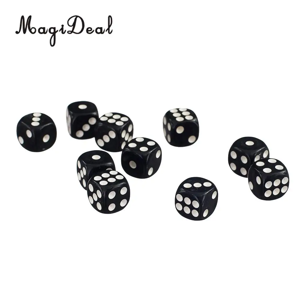 Непрозрачные игральные кости MagiDeal 100 шт. 12 мм набор D6 для TRPG MTG детали настольных