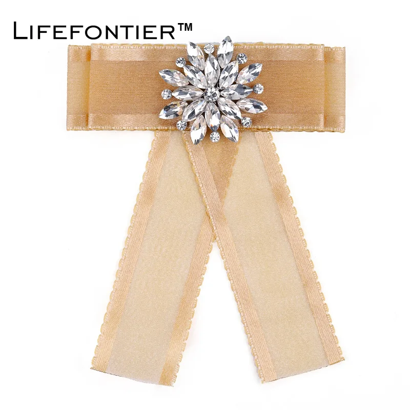 Lifefontier пряжа Подсолнух Лук Узел Броши для женщин Кристалл девушки