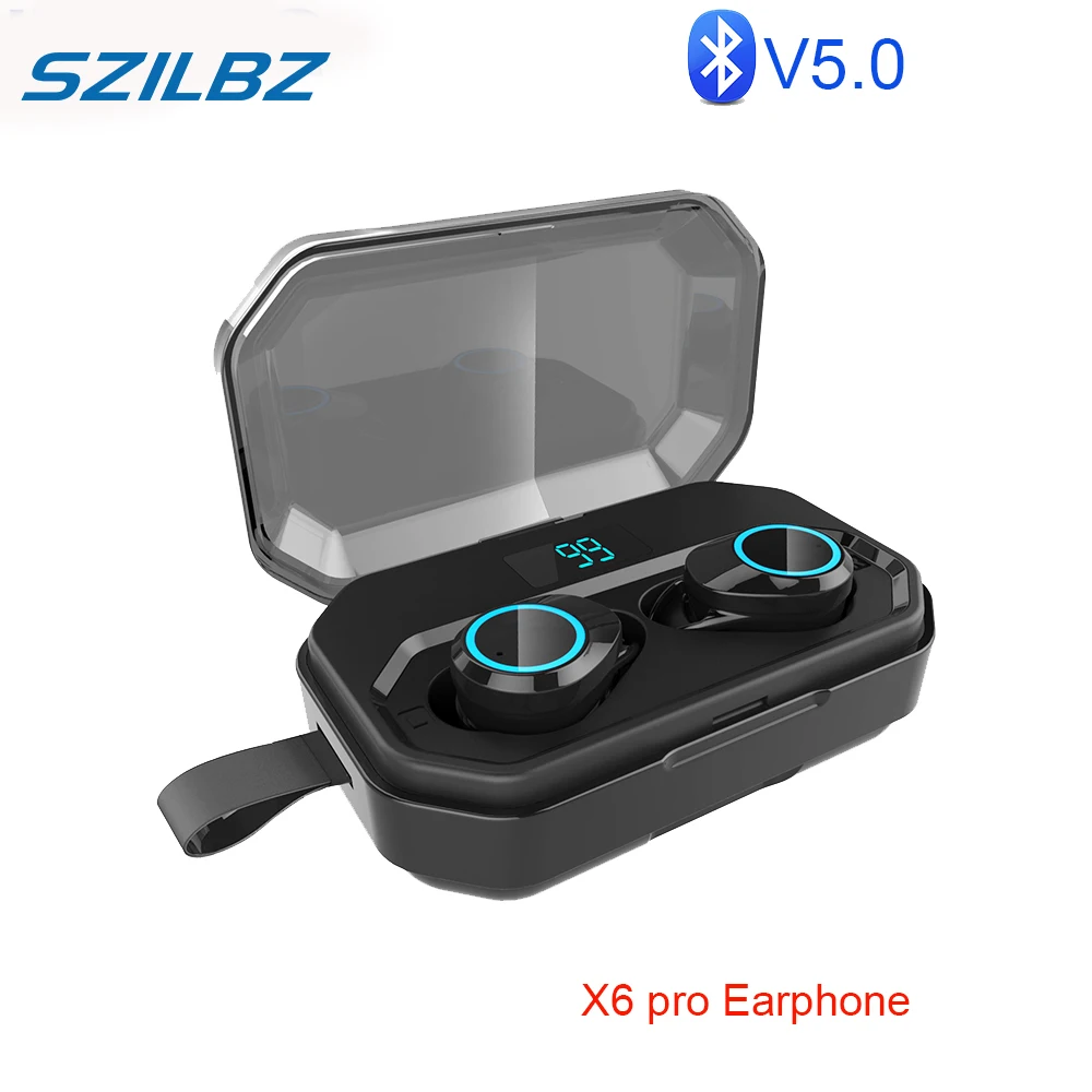 SZILBZ X6 Pro TWS беспроводные наушники 4000 мАч Внешний аккумулятор Bluetooth 5,0 водонепроницаемые спортивные наушники с Tws наушниками
