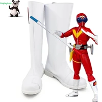 cosplaylove super sentai cosplay white himitsu sentai akaranger cosplay shoes long boots custom made
