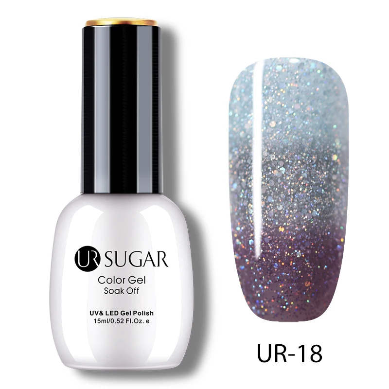 Ur Sugar, меняющий цвет, Гель-лак для ногтей, термостойкий УФ-Гель-лак, 3 слоя, впитывается, для маникюра, украшения ногтей, 15 мл - Цвет: 18