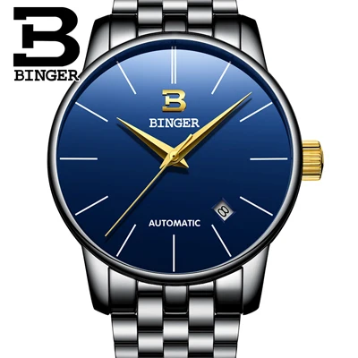 Item 15 Швейцарские наручные часы Binger мужские роскошные брендовые relogio masculino Механические часы мужские сапфировые водонепроницаемые наручные часы B-5005M15 - Цвет: Item 15