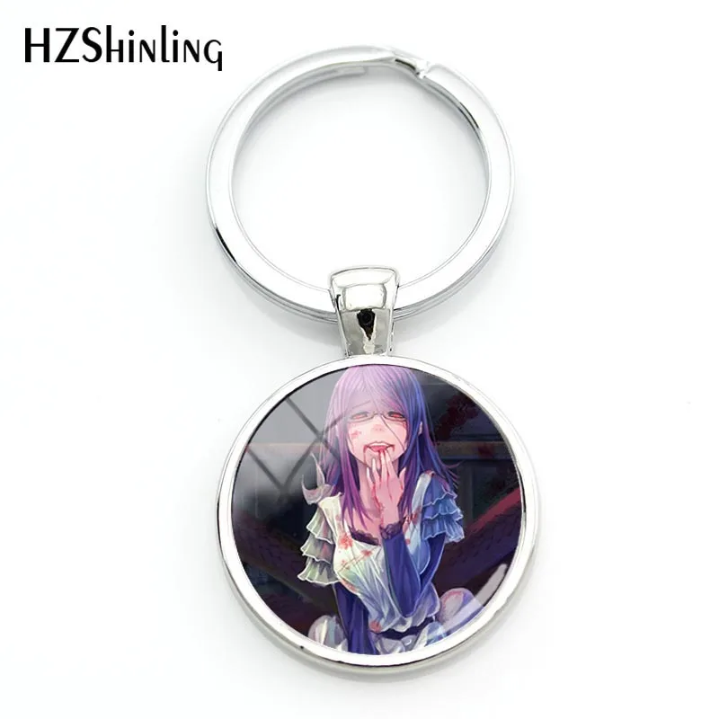 Модная одежда с надписью «Tokyo Ghoul для ключей с надписью «Tokyo Ghoul персонажей брелок со стеклянным кабошоном ключей брелки-цепочки для женщины сумка - Цвет: 6