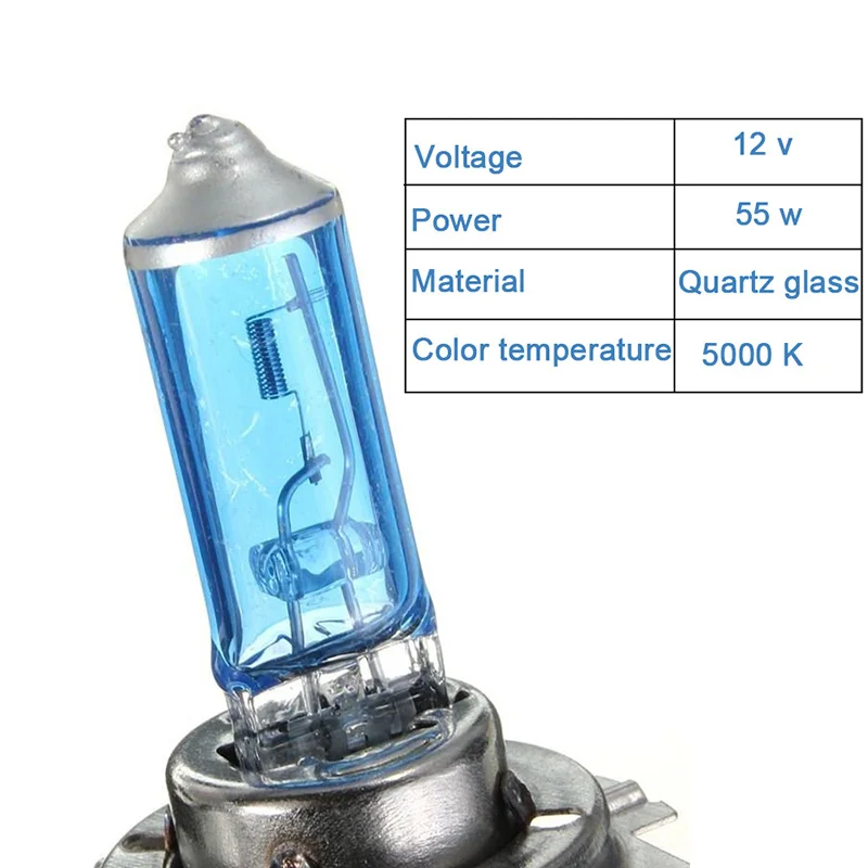 2pcs H7 55W 12V 5000K Halogen Bulbs Super White Lights High Power Car Headlight Driving Lamp Light Source Parking Auto | Автомобили и
