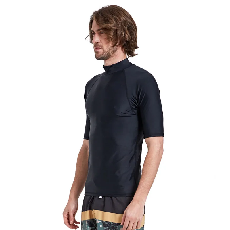 Рубашка Rashguard мужская с защитой от УФ-лучей и короткими рукавами топ для плавания