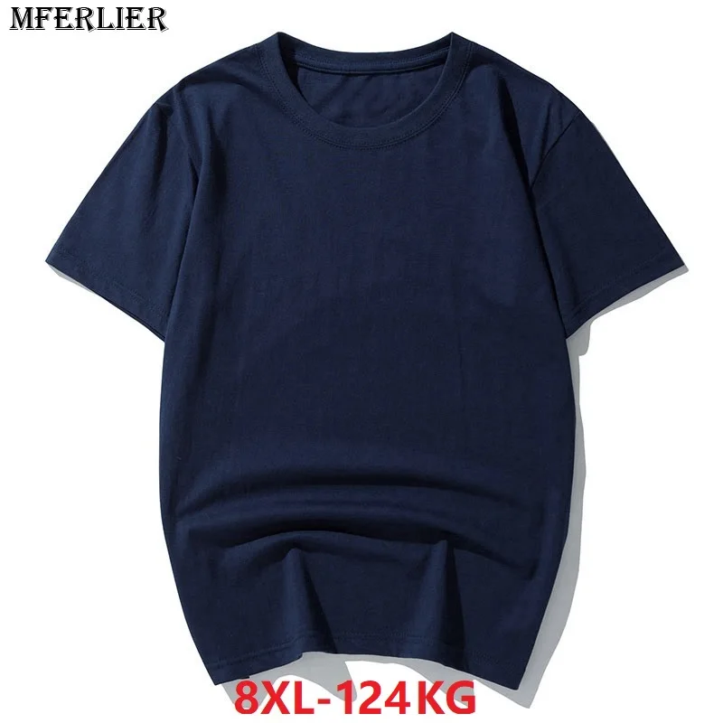 Футболка MFERLIER мужская летняя большого размера 7XL 8XL с коротким рукавом из хлопка