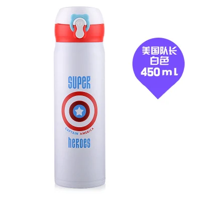 450ml OUSSIRRO 304 термосы из нержавеющей стали с супергероем, высокое качество, Бэтмен, суперчеловек-паук, бутылка для воды - Цвет: 450ml