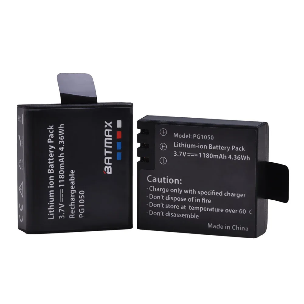 Batmax 4 шт. PG1050 батареи для камеры AKKU + LED 3 слота USB зарядное устройство SJCAM SJ4000 WiFi SJ5000