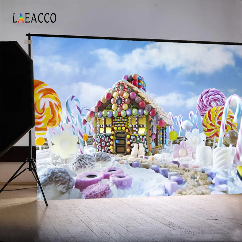 Laeacco Wonderland леденец Конфеты дом новорожденных фотографии фоны на заказ для фотостудии