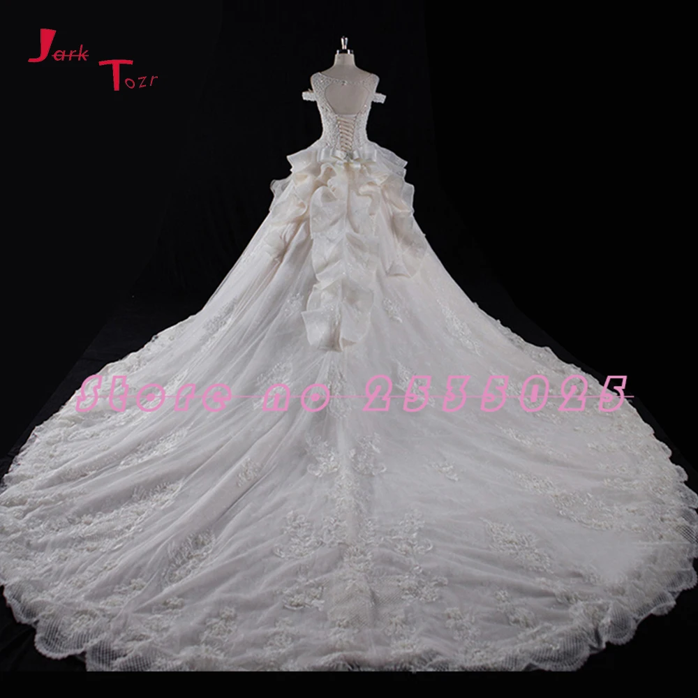 Новое поступление супер Роскошные свадебные платья Robe De Marie полный бисер корсаж с