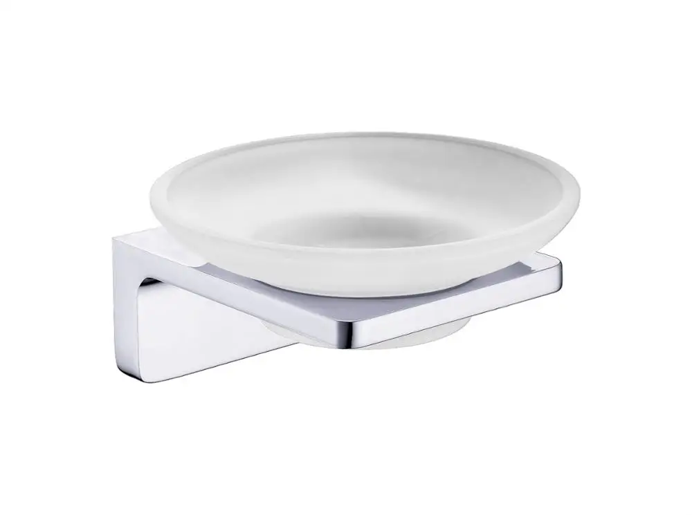 Frosted glass SUS 304 Нержавеющая сталь мыльницы держатель с Стекло современные зеркала мыло полированная Ванная комната мыльница набор Аксессуары для ванной комнаты - Цвет: Frosted glass