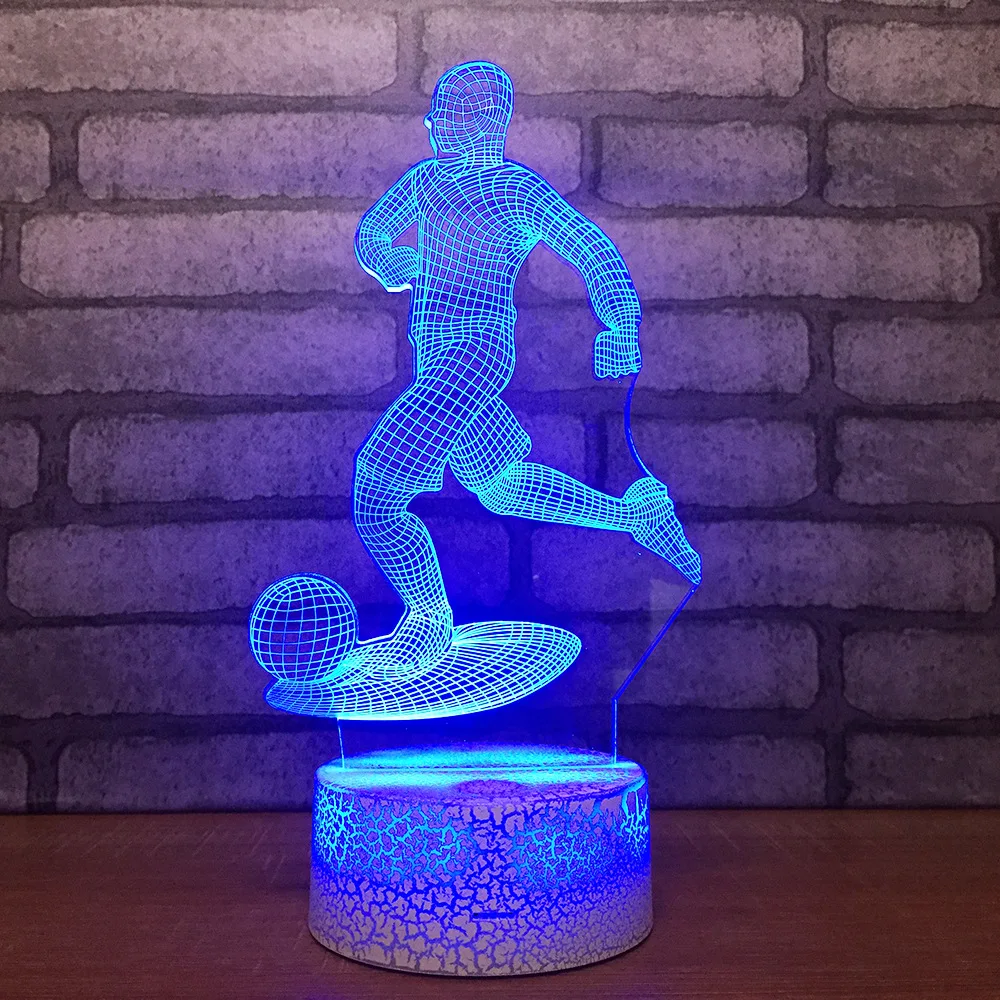 

Football Player 3D LED RGB Night Light 7 Color Change Desk Light Action Figures Boys Girls Christmas Toys