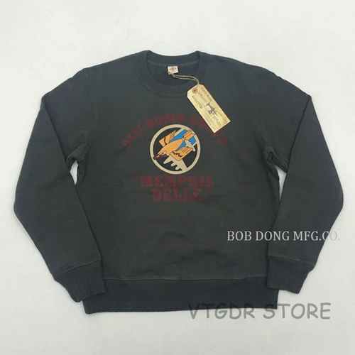 Dark Gray Bob Dong 91ST Bomb Group свитер с круглым вырезом, Винтажный Мужской военный пуловер с принтом армии США - Цвет: Dark Gray
