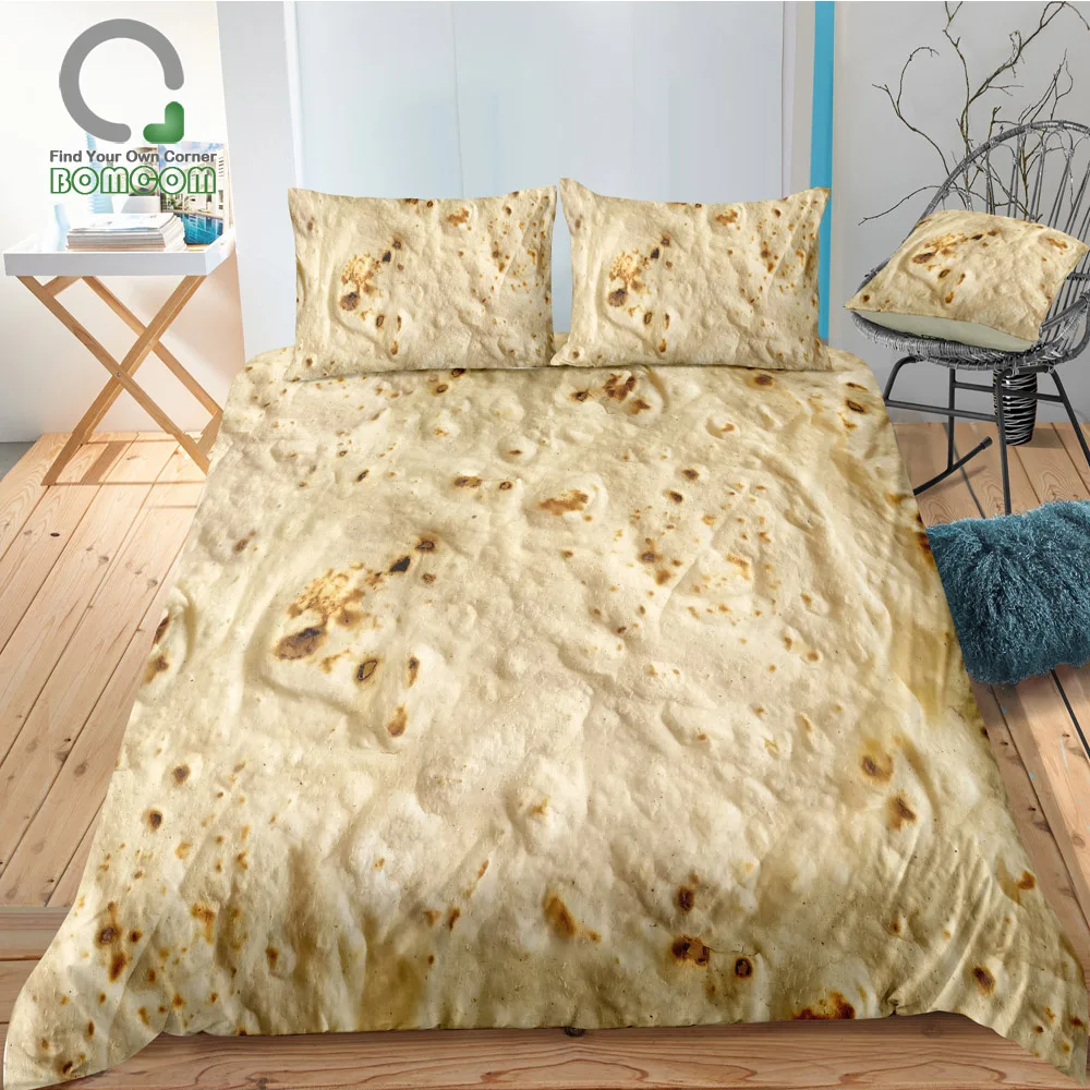 BOMCOM 3D цифровая печать Кукуруза Tortilla постельное белье набор из 3 предметов пододеяльник наборы все размеры микрофибра