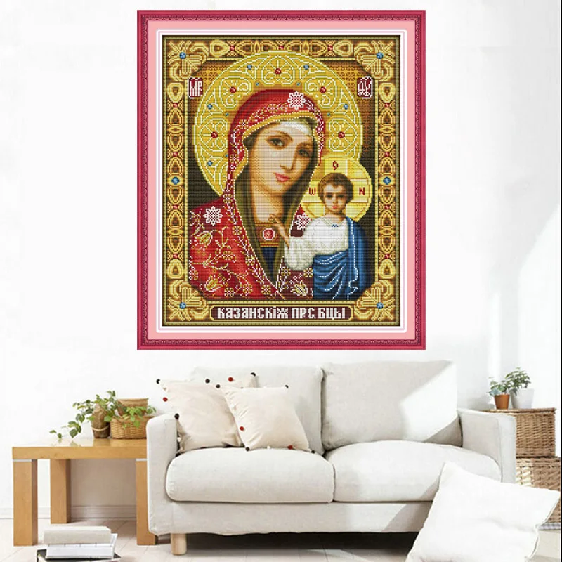Golden Panno Needlework DIY DMC Cross stitch Sets For Embroidery kit 11CT 14ct unprinted cotton thread Jesus CTCross-Stitching | Дом и сад