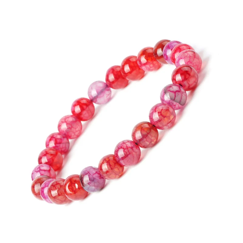 2018 новый браслет с натуральным каркасом розовый красный агат камень для женщин 8