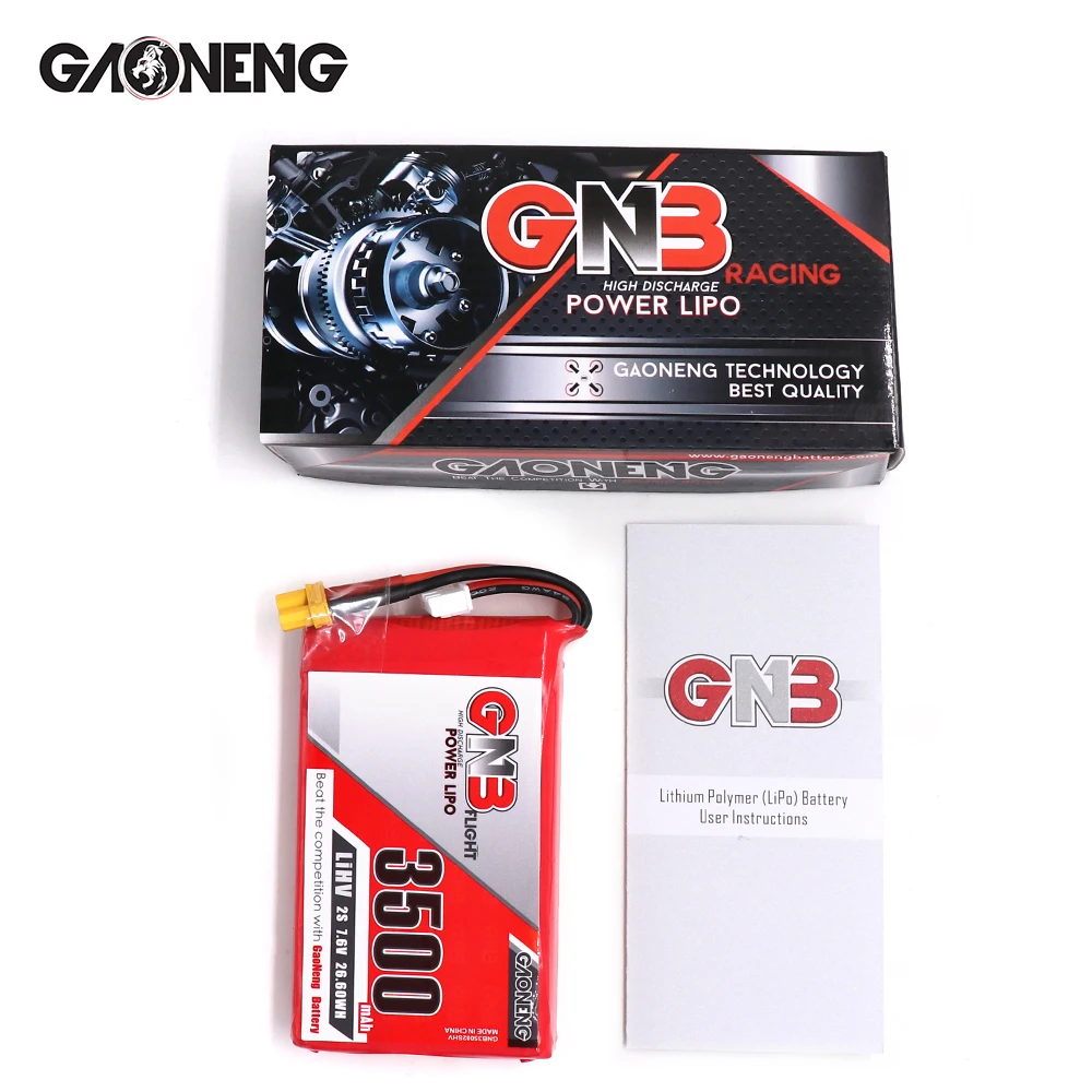 Литий-полимерный аккумулятор Gaoneng GNB 2S 3500 мА · ч 2S1P 7 6 В 2C/4C HV с разъемом XT30 для