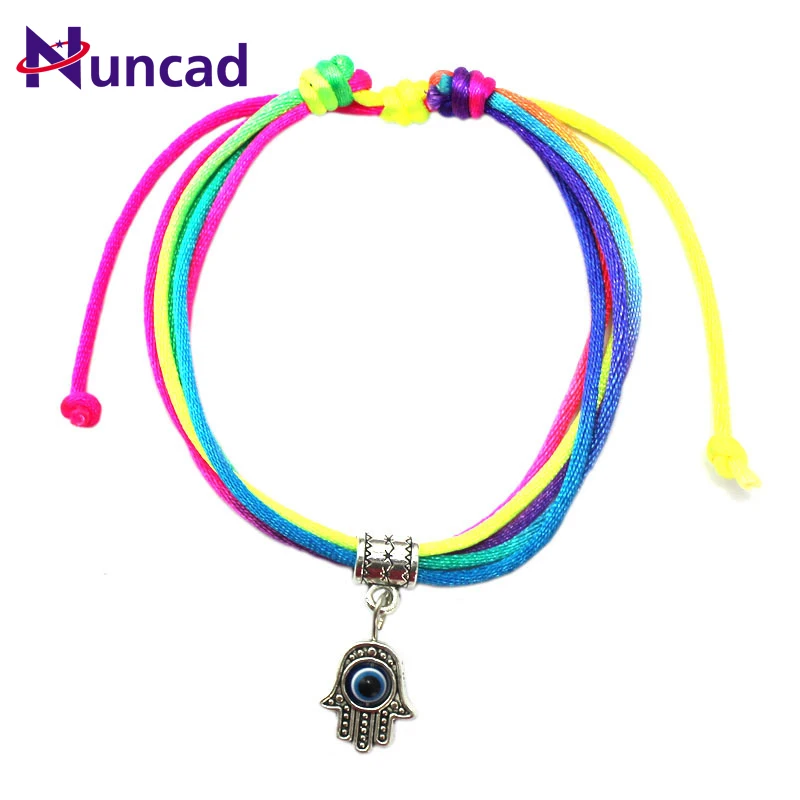 2017 New Thin Multicolor Thread Evil Eye Charms Bracelet String Rope Braided Bangles For Women Men Adjustable Length | Украшения и