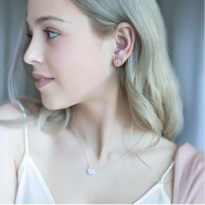 Серьги-гвоздики женские из серебра 925 пробы циркониевый в виде льда форме