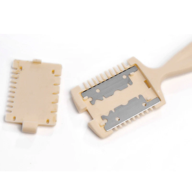 2 в 1 Профессиональная расческа для волос с лезвием ножницы домашний пластиковый