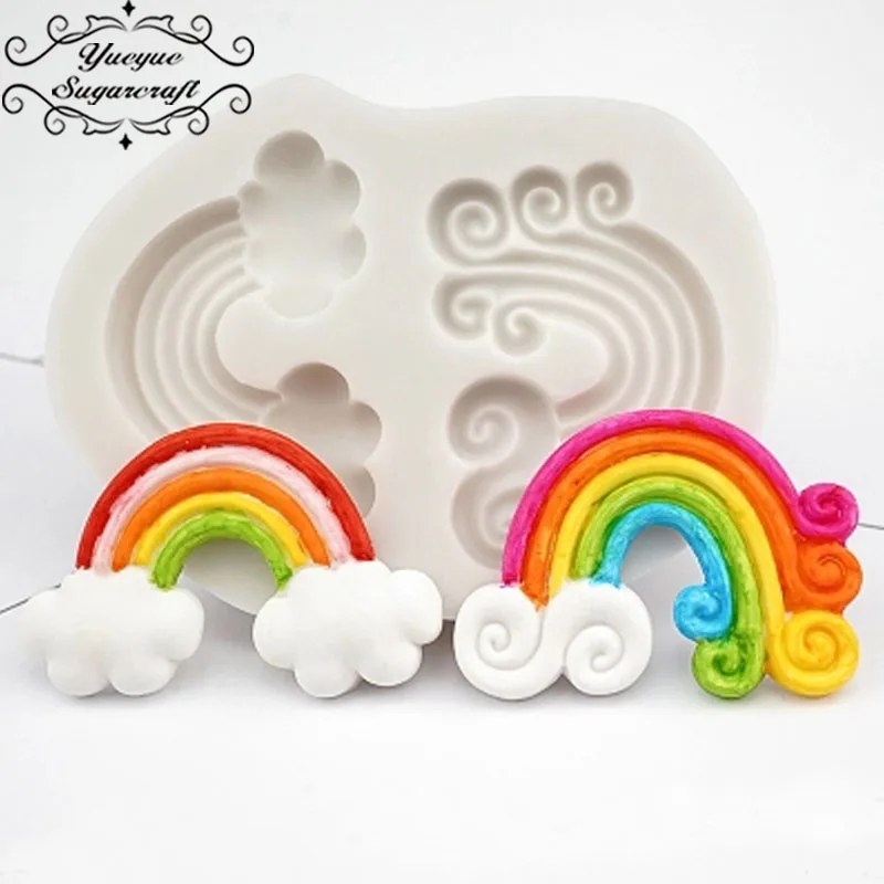 Yueyue Sugarcraft Радужная силиконовая форма для украшения торта инструменты confeitaria moldes de silicone fondant форма для выпечки торта