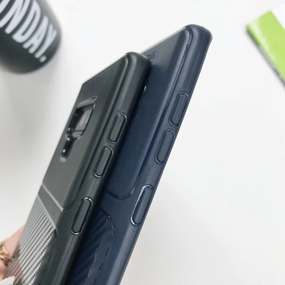 Матовая ТПУ Броня углеродного волокна чехол для телефона samsung Galaxy Note 9 8 S9 S8 S7 край