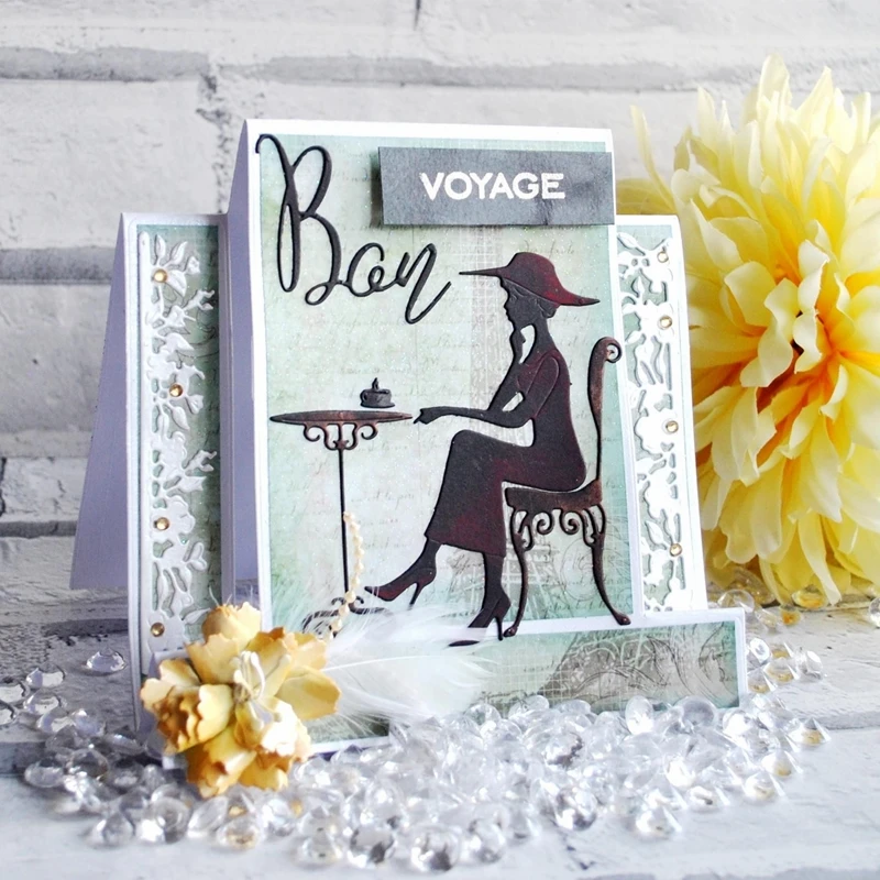 Элегантные Женские Силуэты чайного времени металлические штампы для вырезания