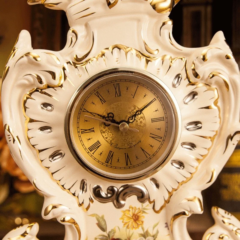 Стиль древней красоты французских керамических часов часы бесшумные бытовые