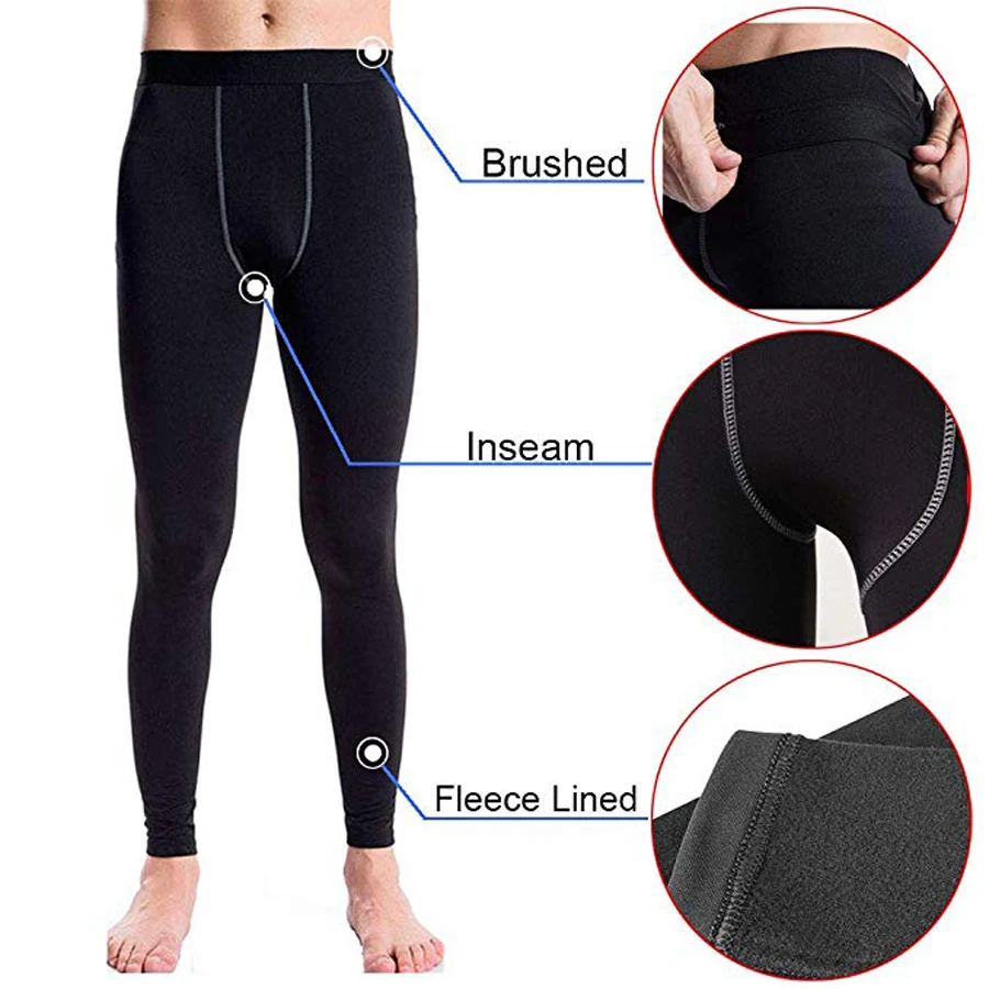 2019 зимние теплые Термальность флисовые компрессионные колготки Для мужчин для