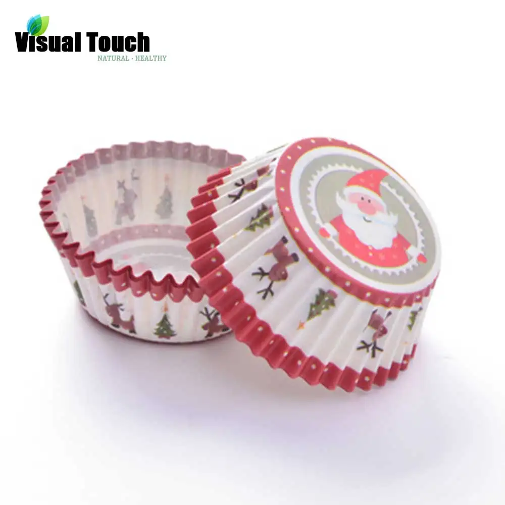 Визуальное прикосновение 100 шт./лот рождественские чашки для выпечки