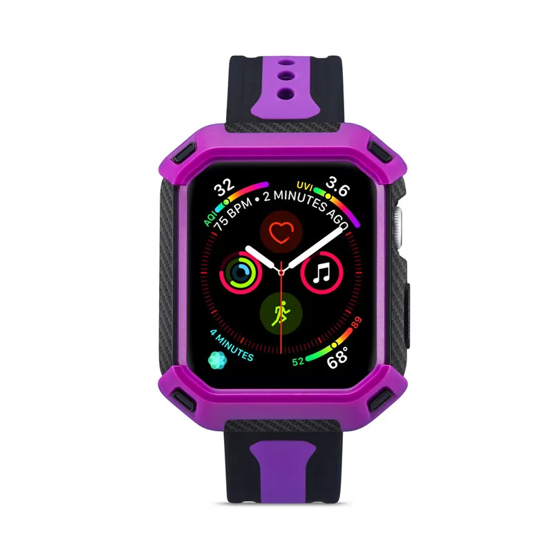 Силиконовый спортивный двухцветный чехол для часов Apple Watch 4/2/1 мягкий силиконовый