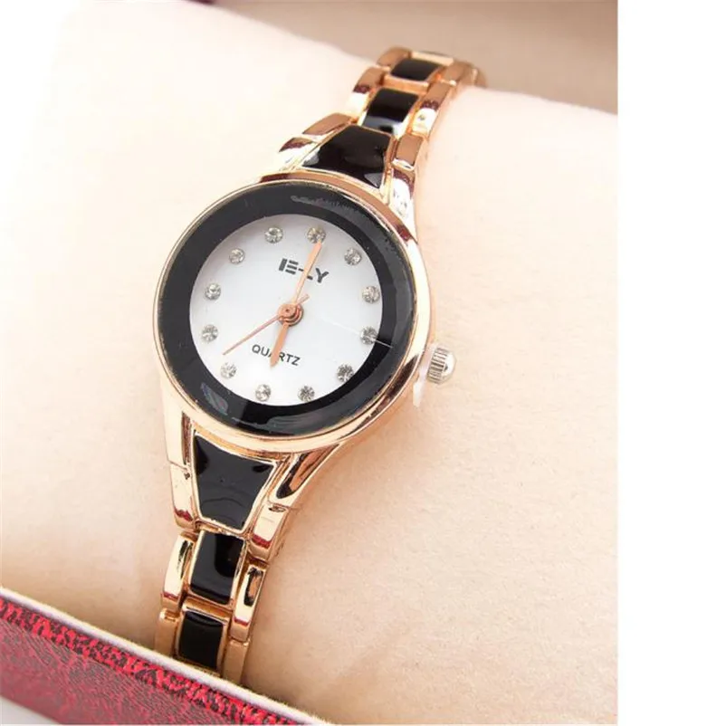 Модные женские часы с покрытием из розового золота кварцевые аналоговые