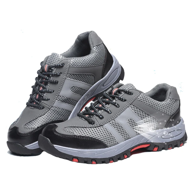 Дышащая защитная обувь мужские легкие летние анти-разбив пирсинг работы сетки